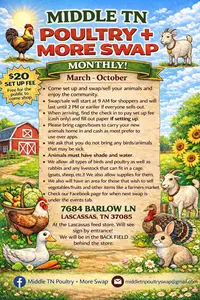 Information on the Middle TN Poultry + More Swap