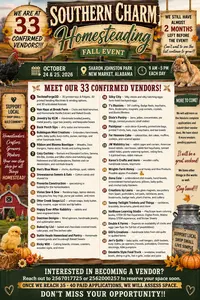 Information on the Southern Charm Homesteading Days Fall Event