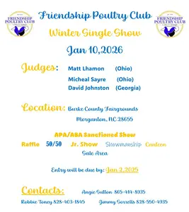 Information on the Friendship Poultry Club Show