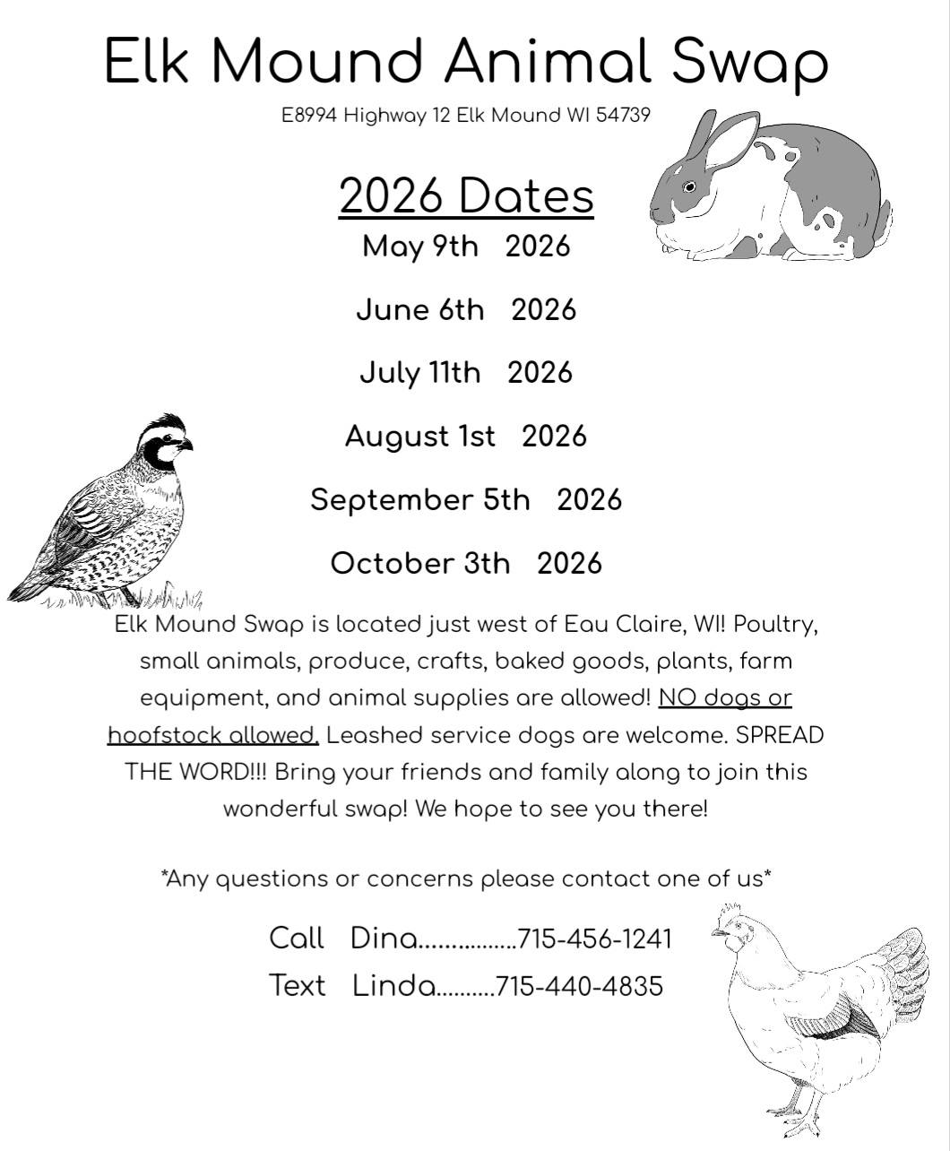 Elk Mound Swap Flyer 2026 Elk Mound Swap Flyer 2026