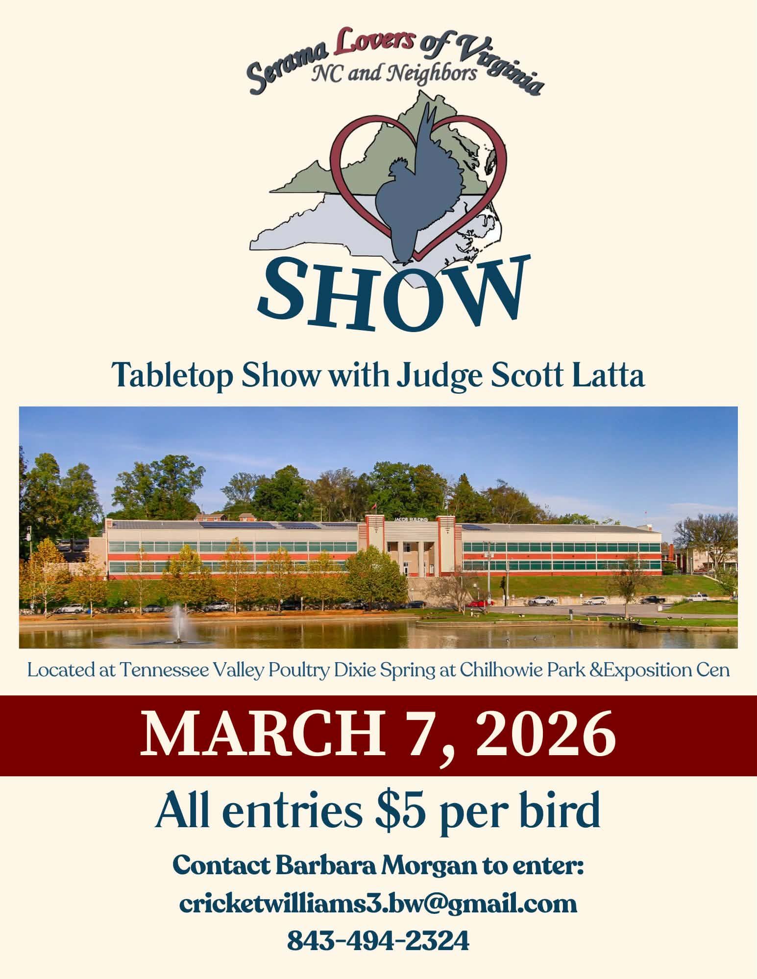 Dixie in the Spring Serama Show Flyer 2026 Dixie in the Spring Serama Show Flyer 2026