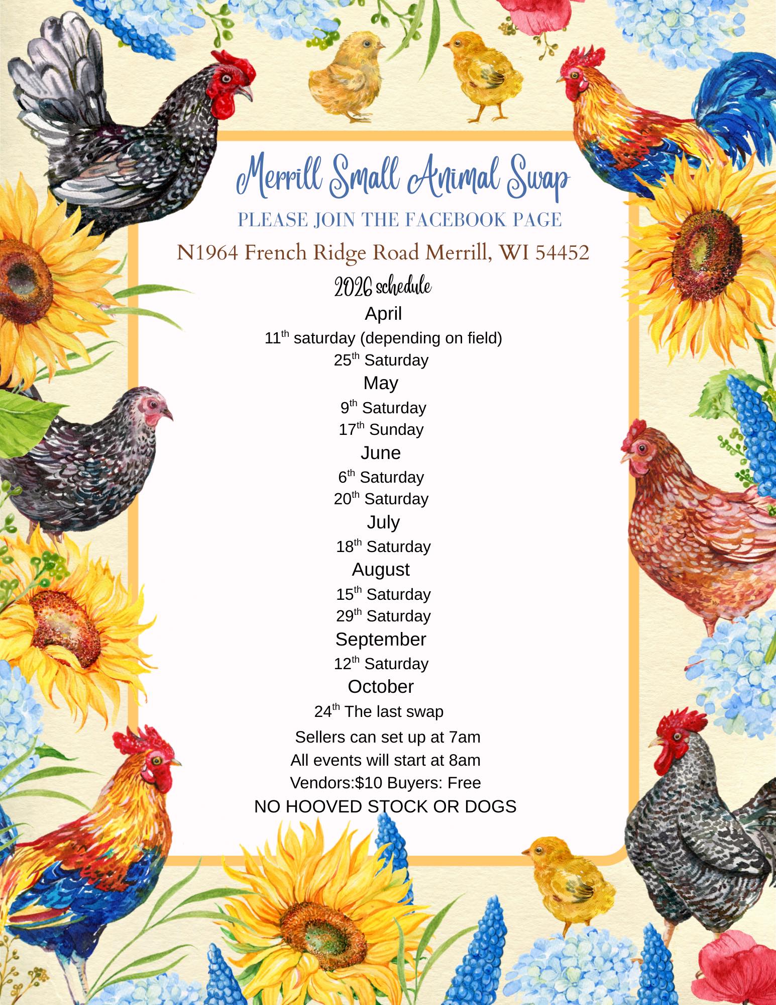 Merrill Poultry Swap Flyer 2026