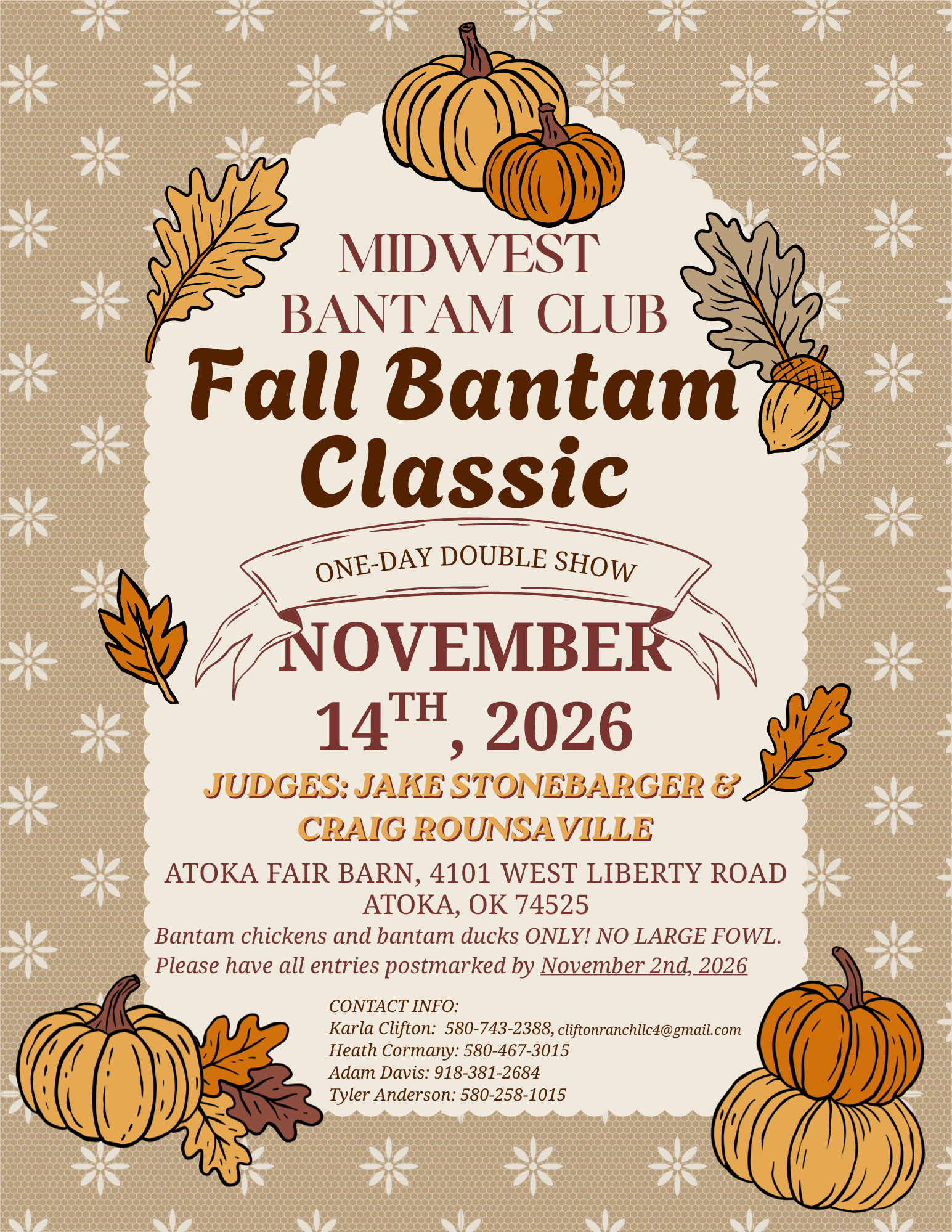 Fall Bantam Classic 2026 Flyer Fall Bantam Classic 2026 Flyer