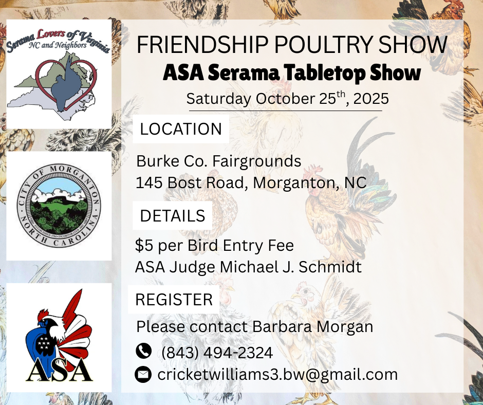 Friendship Serama Flyer 2025 Friendship Serama Flyer 2025
