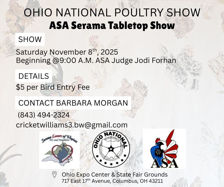 Ohio National Serama Flyer 2025 Ohio National Serama Flyer 2025