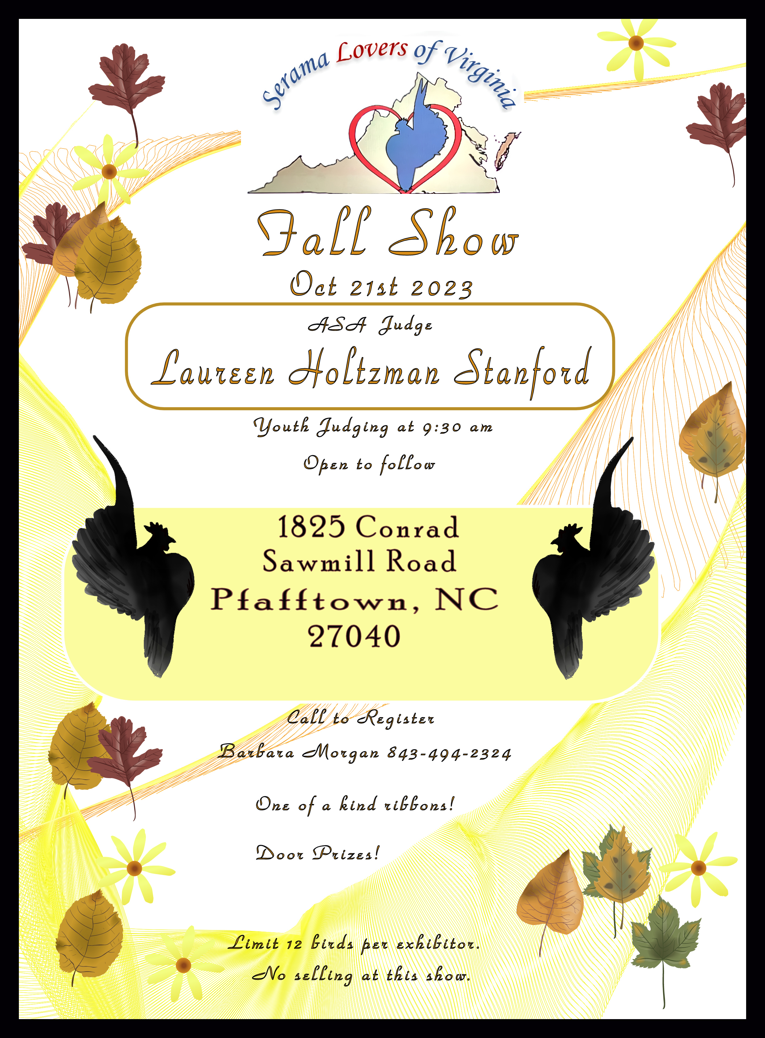 Serama Lovers Fall Show Flyer UPdated