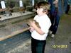 Dylan Dingman, age 8, Gaines, PA with his showmanship bird